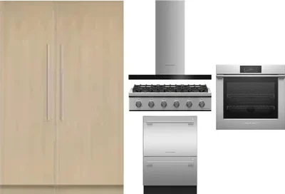 6 Piece Package Includes Refrigerator, Freezer, Cooktop, Wall Oven, Hood And Dishwasher